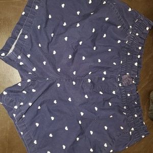 Navy blue shorts with hearts